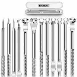 USCOLOR Pimple Remover Tool Kit Blackhead Extractor Comedone Acne Spot Popper 12heads