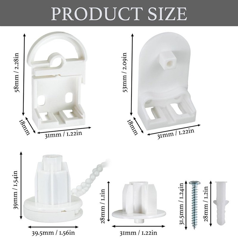 Selyse Set of 2 25 mm Roller Blind Fittings Repair