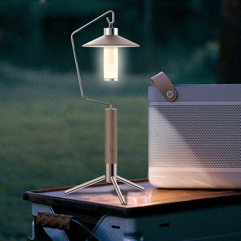 QIAOTU Tabletop Lantern Stand, Walnut, 304 Stainless Steel, Compact, Freestanding