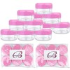 Beauticom 12 Pieces 15G/15ML Round Clear Cosmetic Cream Sample Jars Pink Lids BPA Free