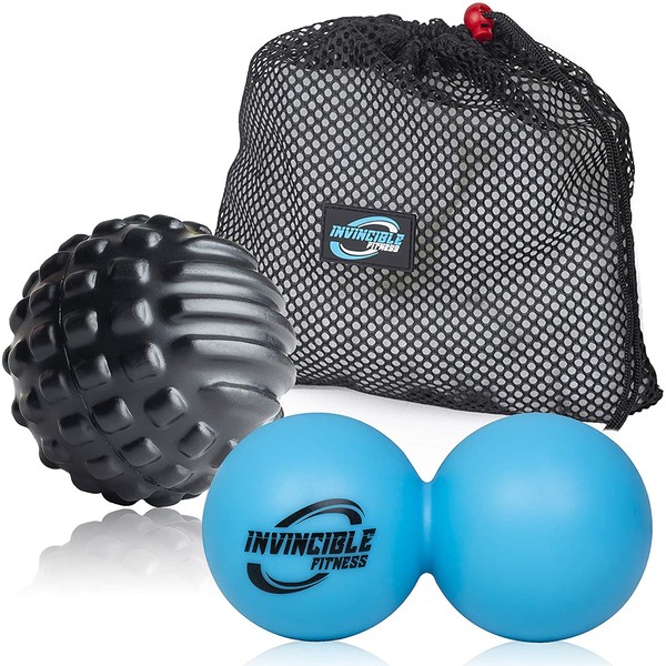 Deep Tissue Massage Ball Set – Includes Double Peanut Lacrosse Ball & Trigger Point Mobility Ball for Physical Therapy, Myofascial Release, Muscle Relaxer, Recovery, Acupoint Massage