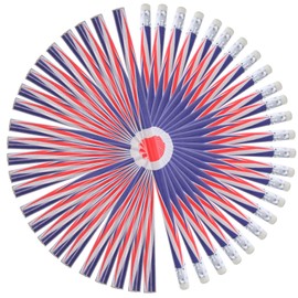 Operitacx Pack of 60 British Flag Pencils Union Jack Flag Pencils with Eraser Patriotic Pencils for Kids Party Gifts Office Back to School