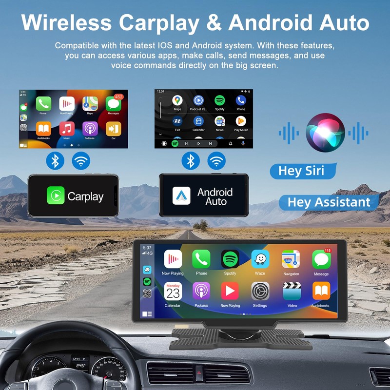 Portable Apple Car Play Screen 10.3 inch IPS Carplay Screen