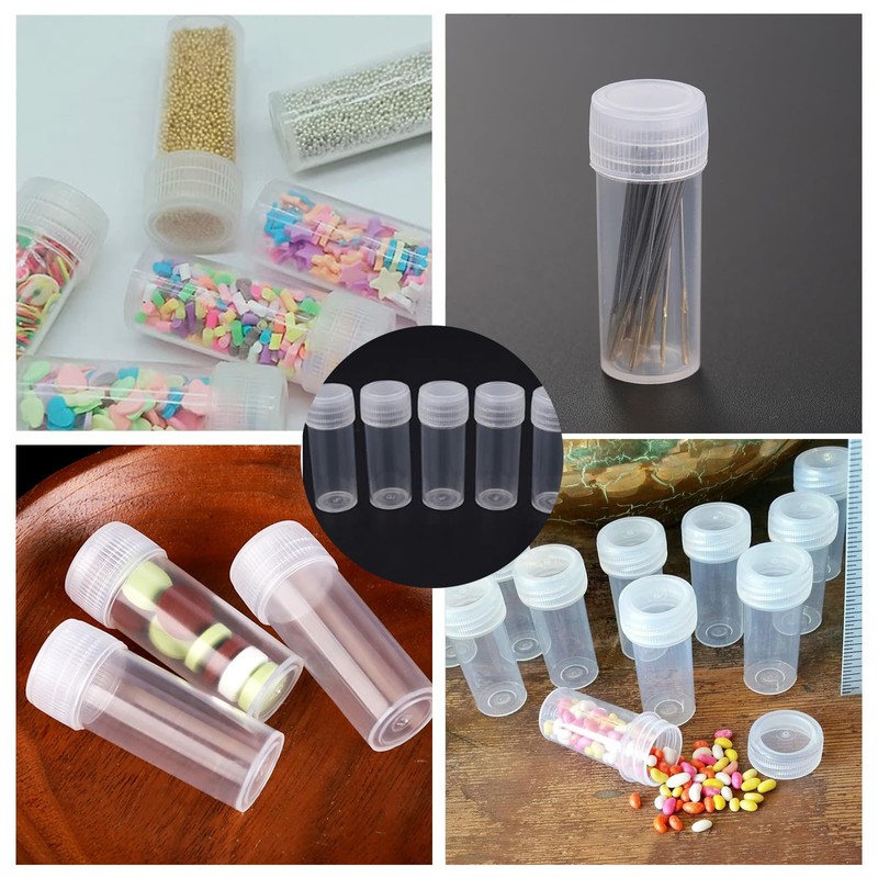 GZcaiyun Pack of 120 5 ml Plastic Sample Bottles, Transparent