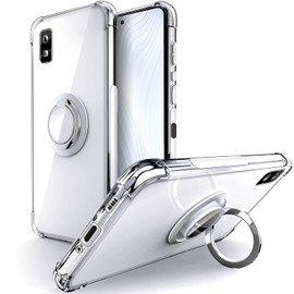 Rockaway AQUOS wish / wish2 Case SHG06 SH-51C Case with Ring, Shockproof, Scratch-Resistant, Air Cushion Construction, Stand Function, Lightweight, Thin, TPU, Soft, Transparent Case, Aquos wish/wish2