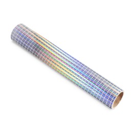 TECKWRAP Holographic Mosaic Rainbow Chrome Vinyl 1ft x 5ft, Square Silver