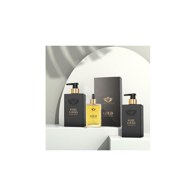 Foxy Locks Luxury Gold Hair Oil with Argan Oil, Collagen