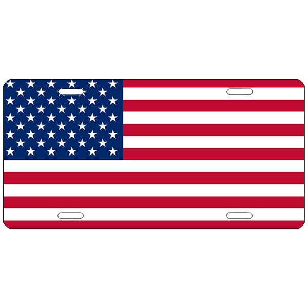 USA Flag License Plate Novelty Auto Car Tag Vanity Gift American Patriotic US