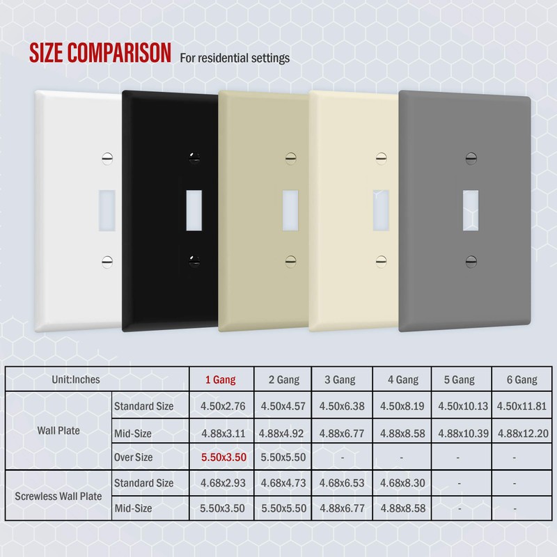 ENERLITES Toggle Light Switch Wall Plate, Jumbo Switch Cover, Oversize