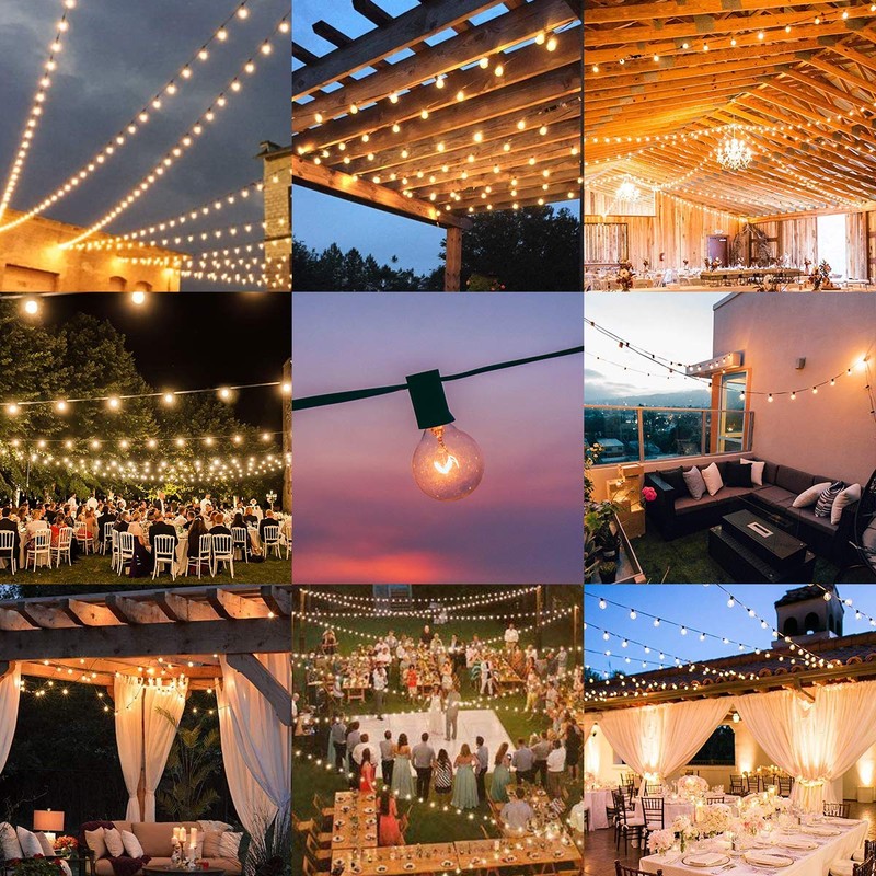 VAVOFO Outdoor String Lights 50FT Patio String Lights Outside Globe