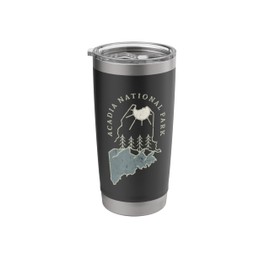 Vintage Acadia National Park Nature Inside Maine State Map Stainless Steel Insulated Tumbler