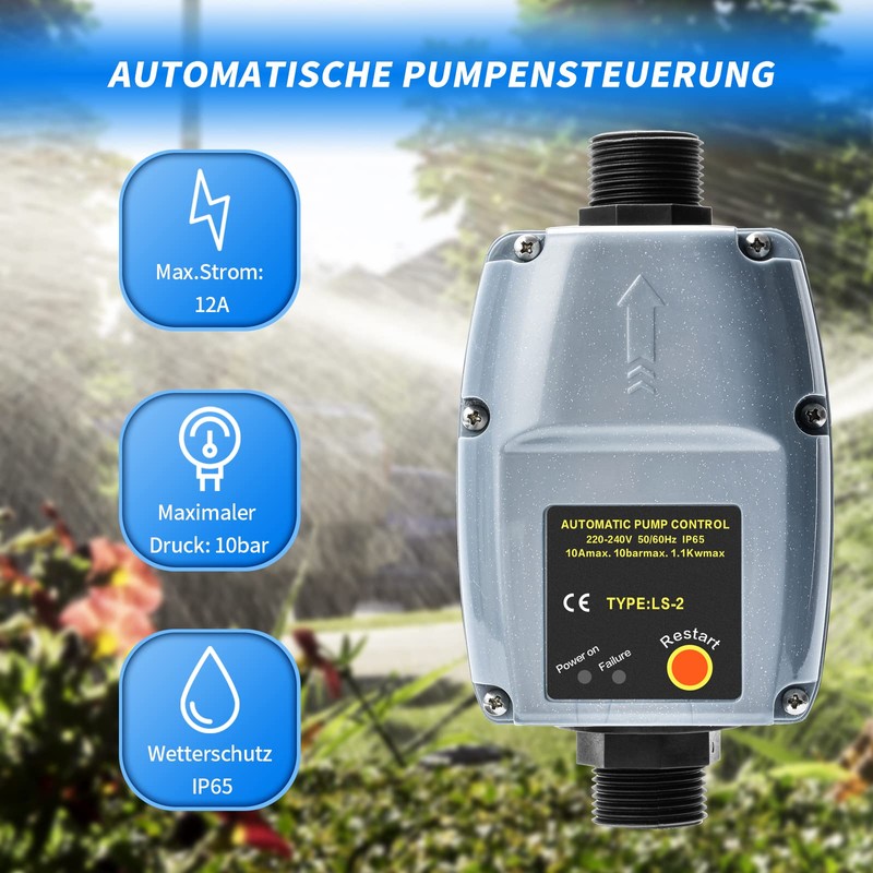 Automatic Pump Pressure Regulator, briidea Electronic Pump Control Pressure Switch