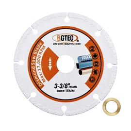 BGTEC Diamond Metal Cutting Disc,3-3/8"/85mm Vacuum Brazed Cut-Off Wheel Diamond Blade for Cutting Carbide Metal, Alloys, Iron,Stainless Steel