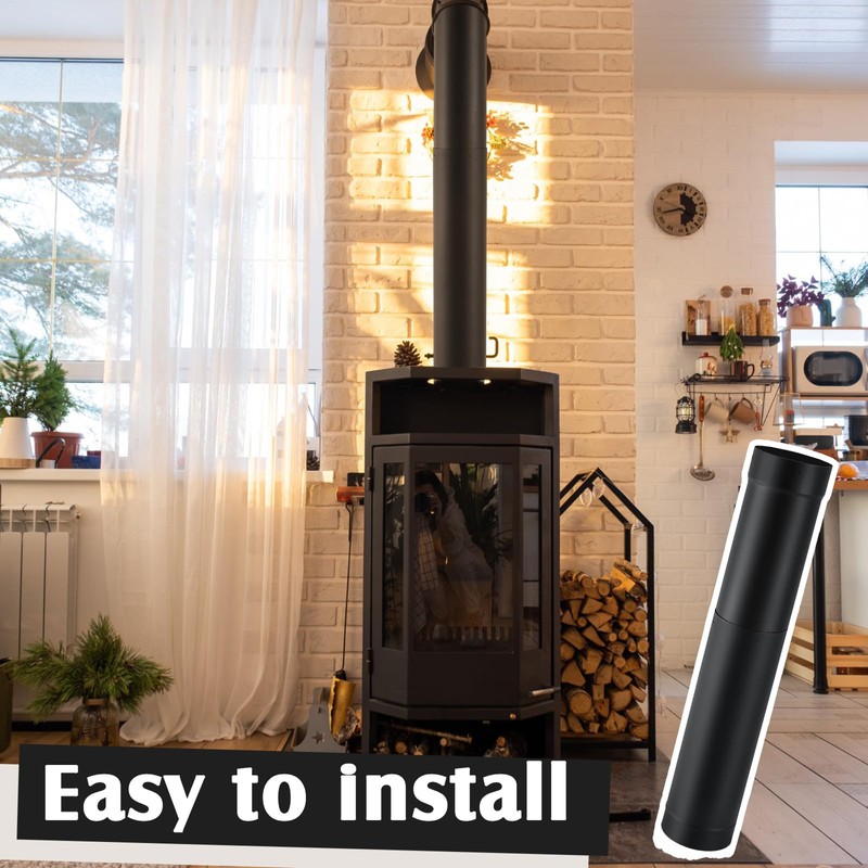 Yaocom 1 Pcs 6" Single Wall Stove Pipe 16" to