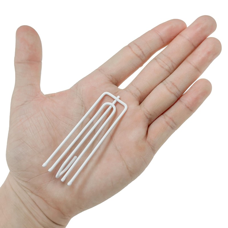 48 PCS Metal Curtain Hooks,Pinch Pleat Curtain Hook (White)