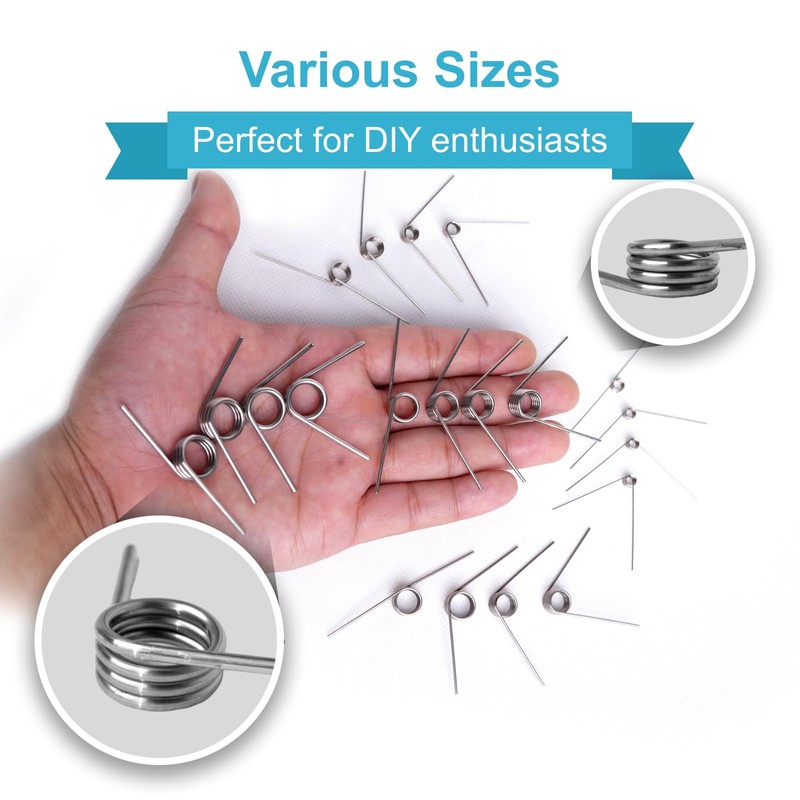 80PCS Torsion Spring Assortment Kit, 20 Sizes 60/90/120/180 Degree Small