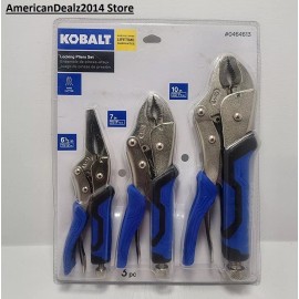 KOBALT Locking Plier 3 Piece Set - 6.5" Long-Nose, 7" Curved Jaw, 10" Curved Jaw