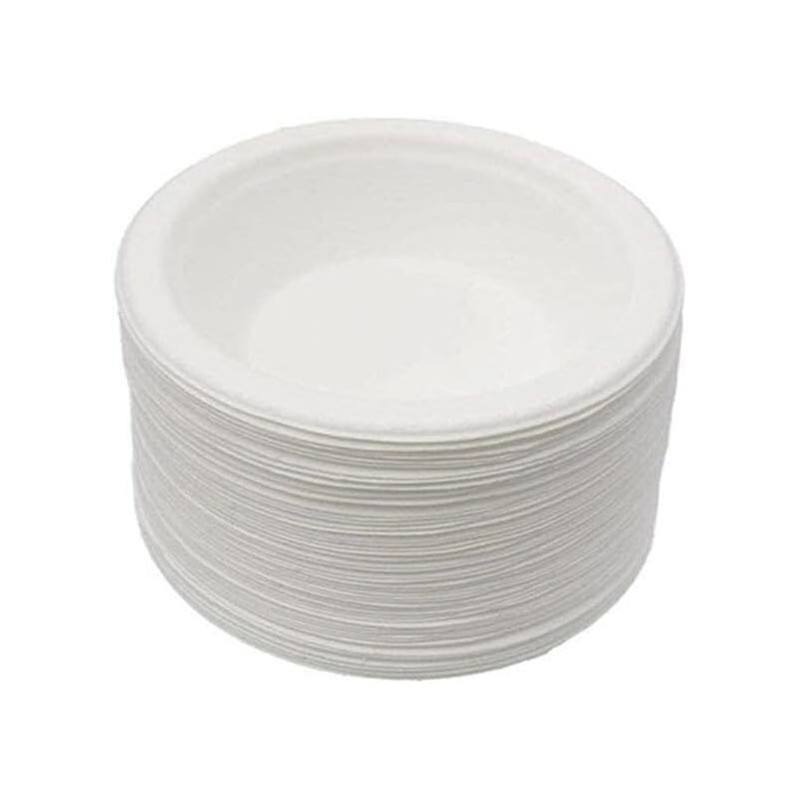PRISTINE ENTERPRISE PAPER BOWLS PACK of 50 BIODEGRADABLE DISPOSABLE White