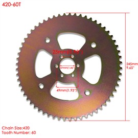 JMCHstore 60T High Torque Rear Chain 6 Hole Sprocket # 40 41 420 for Coleman CT100U CC100X Mega Moto MMB80 105 Baja Doodle Bug DB30 Motovox MBX10 Mini Bike