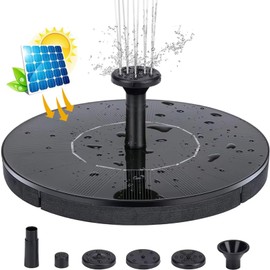 Fuente Solar Flotante, Fuente Solar Para Jardin, Fuente Solar de bajo Ruido, Múltiples Boquillas, Fuente Flotante Impermeable para Baño de Pájaros, Estanque, Pecera, Piscina, 5 V