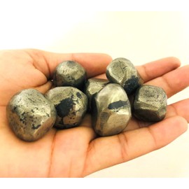 crystalmiracle Natural Golden Pyrite Single Tumbled Stone Polished Gemstone Pocket Stone Crystal Healing Gift Meditation Energy Wellness Handcrafted