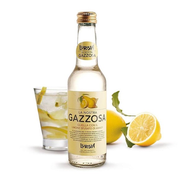 Lurisia La Nostra Gazzosa, Sparkling Lemon Beverage, 9.3 fl oz (12 Glass Bottles)