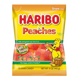 HARIBO Gummi Candy, Peaches, 5 oz. Bag (Pack of 12)