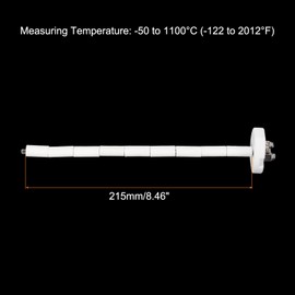 sourcing map K Type Ceramic Kiln Furnace Probe Thermocouple Sensor for Muffle Furnace Oven, High Temperature -50 to 1100°C(-122 to 2012°F) 2.5x215mm