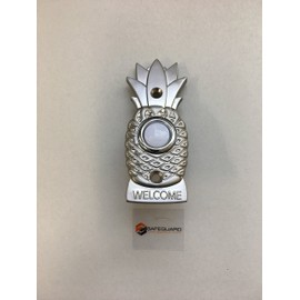 Safeguard Supply - Brass Doorbell Wired Button - Decorative Doorbell Button - Beautifully Crafted Pineapple Doorbell Button Nickle Finish - Doorbell Button Lighted