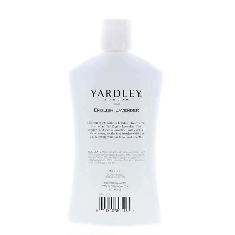 Yardley London English Lavender, Luxurious Hand Soap, Moisturizes & Soothes
