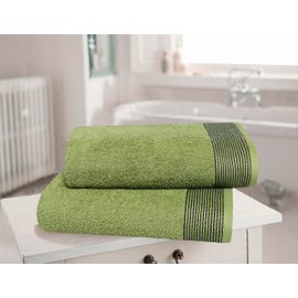 Belizzi Home Ultra Soft 2 Pack Oversized Bath Towel Set 28x55 inches, 100% Cotton Large Bath Towels, Ultra Absorbant Compact Quickdry & Lightweight Towel, Ideal for Gym Travel Camp Pool - Kiwi Green