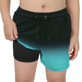 Boys Swim Trunks Toddler Bathing Suits for Boys Beach Swim Shorts Boy Swimwear Quick Dry Swimsuit Adjustable Waist Black Blue 7-8 Years