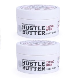 TATTOO HUSTLE BUTTER DELUXE ORIGINAL – Vegan Tattoo Cream 2x150ml | pre- and aftercare balm, natural ingredients, mango, papaya & shea butter, promotes healing, reduces redness & swelling