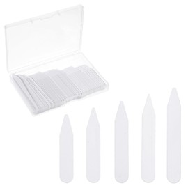 Classicseali Pack of 100 Men's Shirt Collar Inserts, Collar Stays in 5 Sizes, Shirt Collar Reinforcer, Collar Stays Men for Business Shirts, Polo Shirt, Fit on Shirt Collar