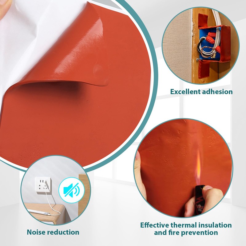 5Pcs Fire Putty Electrical Pads, 7”x7” Fire Barrier Pad, Acoustic