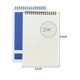 Aacehlh Top Spiral Steno Pads,6 Pack Notepads 6x9 Inches,80 Sheets White Paper Gregg Rule Steno Notebooks for Writing Notes in School, University, College, Office