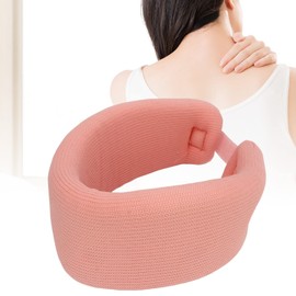 Weikeya Cervical Brace, Skin Friendly Adjustable Neck Brace Pink High Elastic Sponge for Indoor(L)