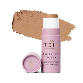 TEIA COSMETICOS Protector Solar Facial en Barra, FPS40, 100% Mineral con Color, Cobertura Alta, 4 Tonos (Bronceado)