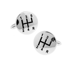 5-Speed Gear Stick Shifter Knob Cufflinks – Unique Accessory for Auto Enthusiasts, Suitable for Formal and Casual Wear Cuff Links