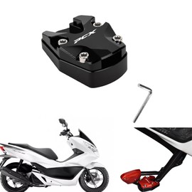 HJSYYDS For PCX 125 150 160 PCX160 PCX150 Motorcycle Accessories Kickstand Side Stand Extension Extension Extension Pad Auxiliary Bracket PCX 125 150 160 Accessories (Black)
