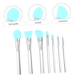 Mikinona 7pcs Makeup Brush Acrylic Handle for Face Masks and Liquid Cosmetics Easy to Clean Portable Design Opp Bag