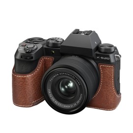 VOVMOEYA XS20 Case,Half Camera Case for Fuji XS20,PU Leather Camera Half Case Compatible with Fuji X-S20 Digital Camera - Coffee