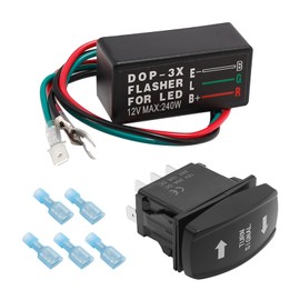 Kit de interruptor basculante universal con intermitente LED de encendido/apagado/encendido, para ATV, motocicleta, motor, UTV, RV, todoterreno, camioneta, tractor, barco