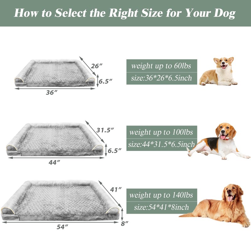 MODCART Orthopedic Dog Bed for Large Dog,Memory Foam XL Extra