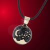 Nature Reflections Moon Over Mountains Caller Necklace (20" Black Cord