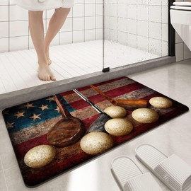 KLRIGR Golf Bath Mat for Bathroom Shower Room Bathtub Bathroom Rugs Non Slip Washable, Sport Themed Retro, 16x24 Inches