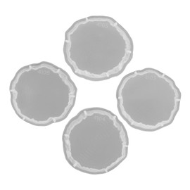 4pcs Fruit Plate Mold Dinner Dish Cushion Mold Circle Casting Mold geode Coaster Resin Mold Silicone Resin Coaster molds Resin molding Mug Coaster Mold White Epoxy Base