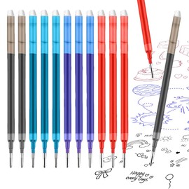 DWFEYOI Refills, Compatible with Legami, Tip 0.7 mm, Height 13 cm, Erasable Ink Roll, Legami Refills, Legami Replacement Refills (Colourful, 12)