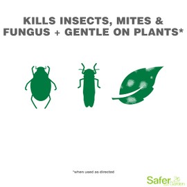 Safer Brand Garden SG5452 3-in-1 Ready-to-Use Fungicide, Miticide, and Insecticide Spray – Kills Insects & Mites – Controls & Prevents Fungal Diseases – OMRI Listed for Organic Gardening – 24 oz