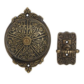 STALLON HARDWARE Antique Brass Twisted Door Bell with Vintage Decorative Door Chime